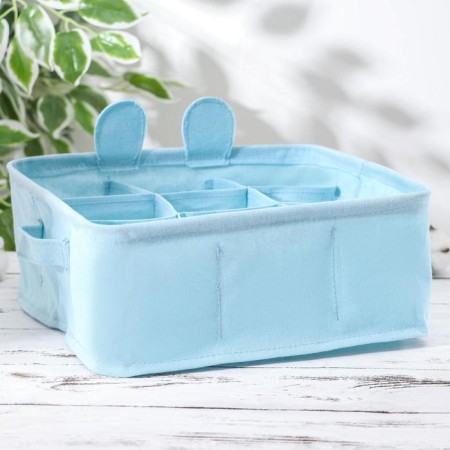 Storage basket with handles of the share "Bear", 9 cells, 28 × 28 × 11 cm, blue color-3