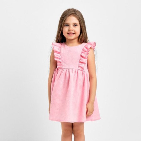 Baby dress with ruffles KAFTAN "Muslin", p 26 (80-86cm), pink
