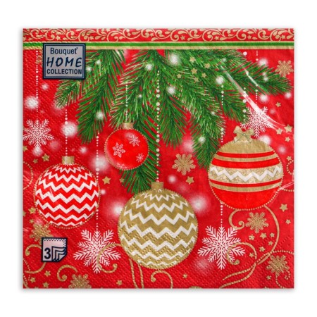 New Year's napkins Paper Home Classic "Christmas tree decorations", 3 layers, 33x33 cm, 20 pcs