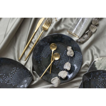 Ceramic plate "Stone", 21.5 cm, dark gray color-13