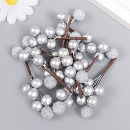 Decor "Bangs with Balls" silver 4.5 cm-2