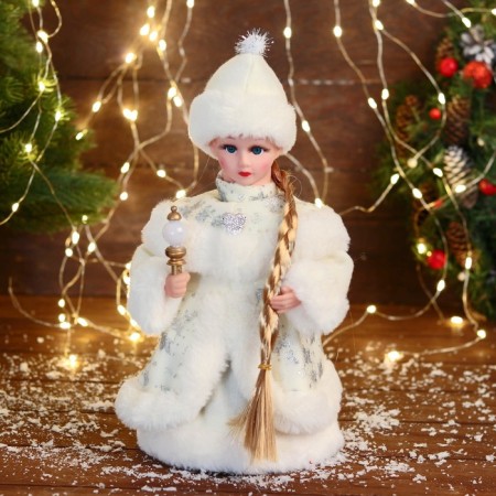 Snow Maiden "In a white fur coat with a heart" moves, 16x30 cm
