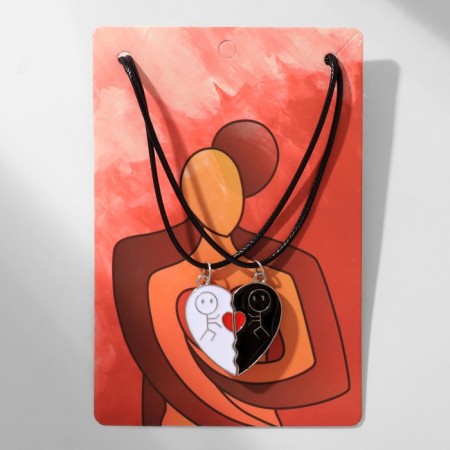 Kulons "Uzolnutini" on the magnet, a couple, black and white color, 40 cm-4