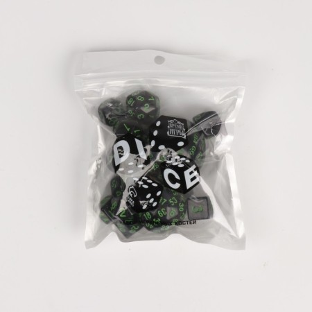 A set of cubes for D&D (Dungeons and Dragons, DND) "Game time", Series: D&D, 15 pcs, Green-1