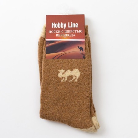 Male terry wool socks, brown color, size 25-27 (39-44)-2