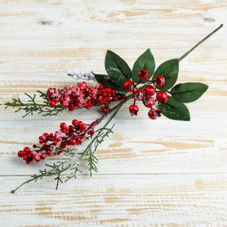Decor "Winter Miracle" a twig with berries, 37 cm