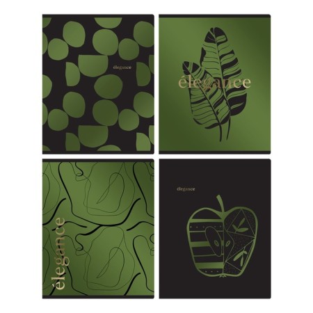 Notebook of 48 sheets in the Elegance cage, cover coated cardboard, metallized panton, foil embossing, offset unit, mix