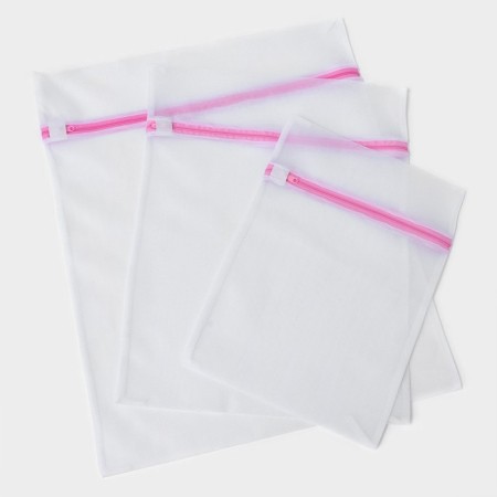 Bags for washing, 4 pcs: l = 60 × 50, m = 50 × 40, s = 40 × 30, cylinder = 15 × 16, white color-3