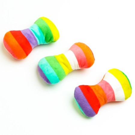Dog toy "Soft bone", 15 cm, rainbow coloring-2