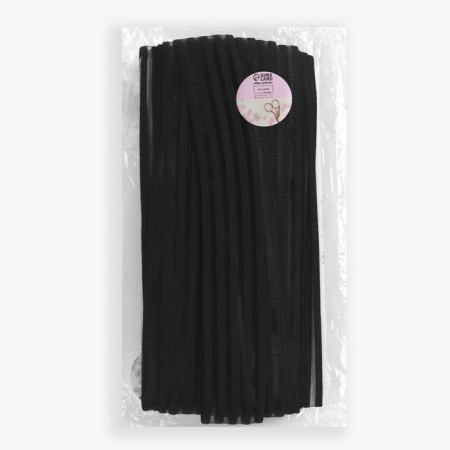 Decorative gum with transparent inserts, 27 mm, 10 ± 1 m, black color-3