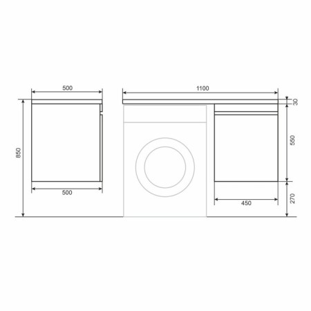 Tumbling for the washing machine Uperwood Magenta, 50 cm, suspended, black, drawer-8