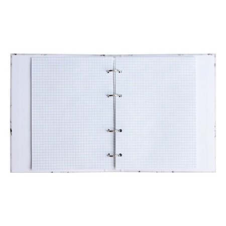A notebook on the rings of A5 80 sheets in the Calligrata cage "Marble White", cover 7BC, without cutting down under the rings, offset unit-5