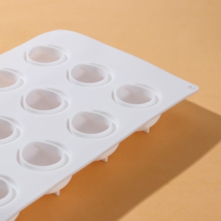 Form for mousse desserts and baking of the Babble, 29 × 18 × 3 cm, 12 cells (5 × 4.5 cm), white color-2