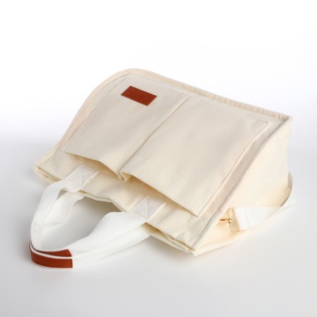 Youth bag with zipper, milk color-5