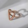 The ring "minimal" the heart, the color is gold, dimensionless