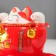 Pig a piggy bank Ceramics "Cat Mani-Neko Red with bells" 10.5x13.5x9 cm