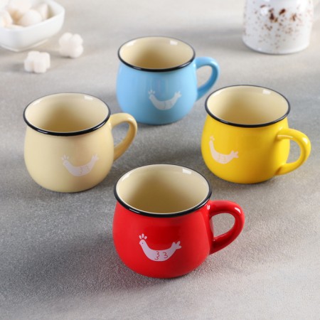 Ceramic "Dreams" mug, 190 ml, pattern and color mix-5
