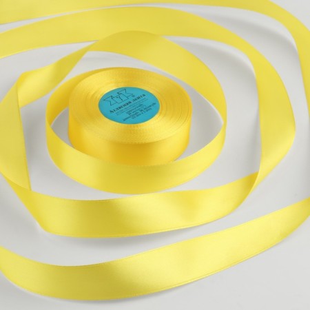 Satin tape, 25 mm × 33 ± 2 m, color pale yellow No. 117