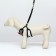 A set with a soft harness and a bow, size S, leash 120 x 1.5 cm, fire 23-42 cm, gray