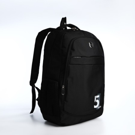 Youth backpack from textiles on lightning, 4 pockets, black/gray color-2