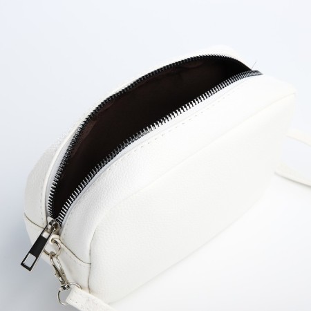 Bag Cross-Bodi with a zipper, white color-5