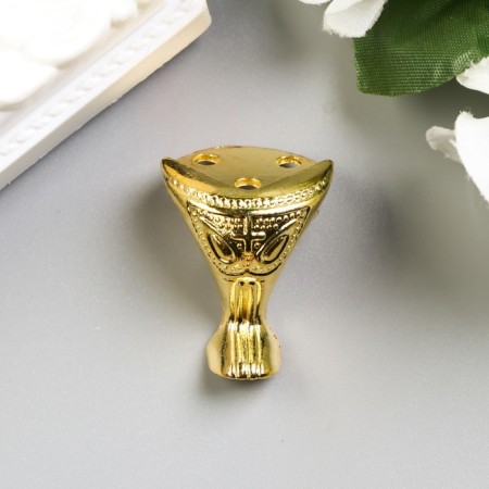 Corner (leg) for the casket metal "Tsarskaya" set 4 pcs gold 2.5x2.2 cm-1