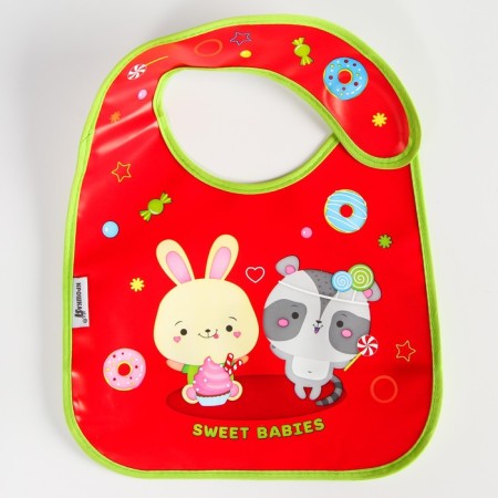 Candy Bar feeding bib with Velcro, with a pocket-1