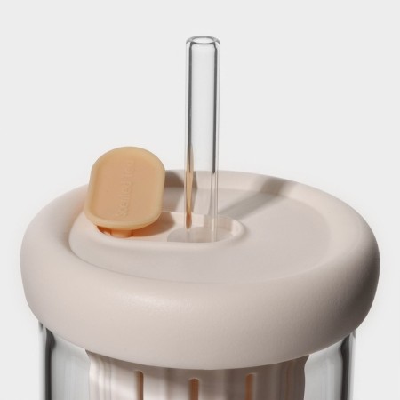 Glass glass with a lid and tube "Bjorn", 450 ml-7