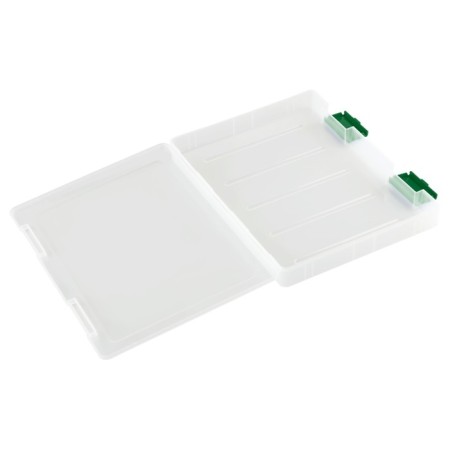 A4 documents container, Istanm with green latches, transparent-3