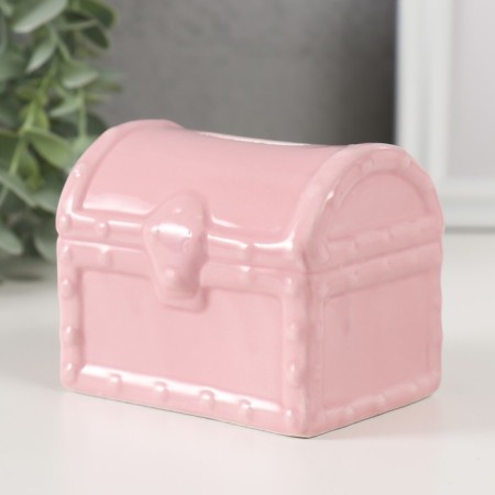 Piggy bank Ceramics "Pink chest" 9.2x6.5x8 cm-3