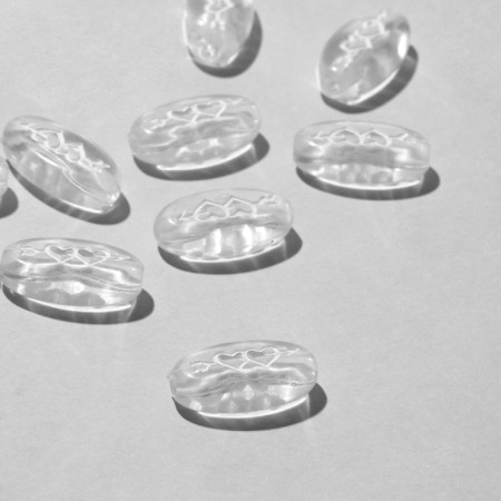 Acrylic bead "Hearts with an arrow", 18 × 6 mm, set 10 g, the color is transparent white-1