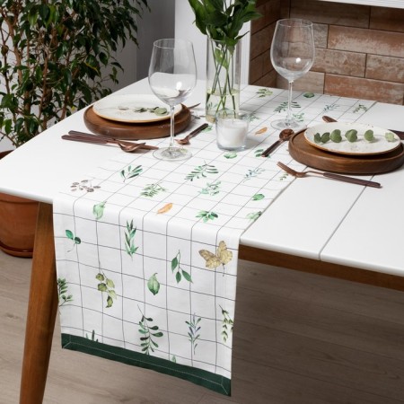 Path on the Ethel table Flora 40x149 cm, 100% cotton, sarzha 190 g/m2-1