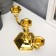 Summary Metal on 3 candles "clear lines" Color gold 12.5x21.5x10 cm