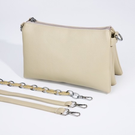 Cross-Bodi Bag on a zipper, beige color-5