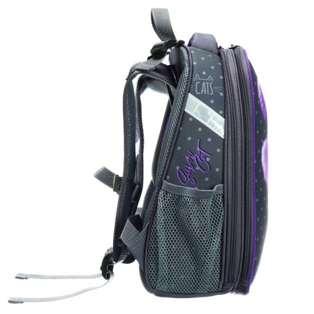 School backpack 38 x 30 x 16 cm, ergonomic back, stavia "black cat", gray-3