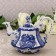 Coffee pot "Flowers", h = 16 cm, gzhel