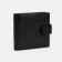 Male purse on a button, for bills, for cards, for coins, black color