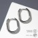 Earrings Metal "semicircle" Closing, color silver