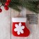Soft suspension "sock - white snowflake" 8x6 cm, red