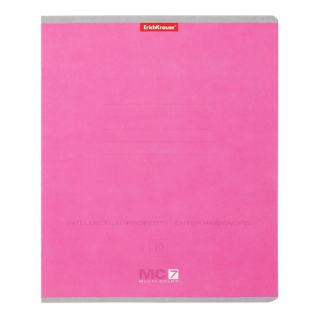 Notebook of 12 sheets in the Erichkrause "MC-7" line, covered cardboard cover, OFSET block 100% whiteness, mix-4
