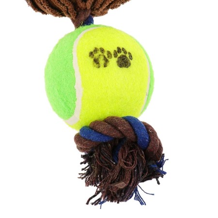 Toy for dogs 3-in-1 "Monkey": cable, soft with a squeak, felt ball, 30 cm-3
