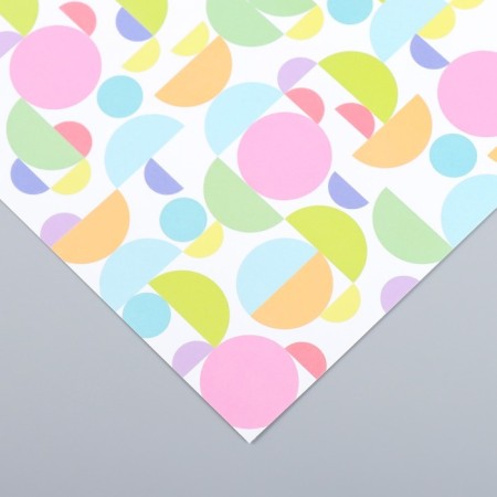 Scrapbooking paper "Bright circles" density 180 g 15.5x17 cm-2