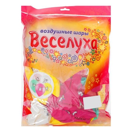Shar Latex 12 “Cute unicorn”, pastel, set of 100 pcs., Mix color-5