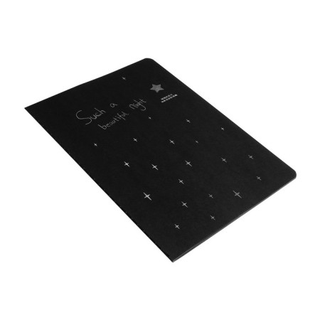 A4 sketchbook, 30 black sheets on the crest, "Star Night", density 70 gr., Mix-4