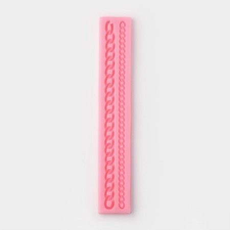 Mold Dolyana "Clock", silicone, 27.8 × 4.6 × 1.2 cm, pink color
