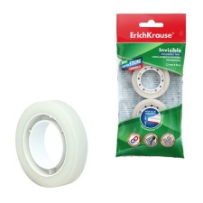 Adhesive tape stationery, 12 mm x 20 meters, Erichkrause Invisible, matte, inconspicuous, in a bag, suspension, price per 1pc.