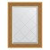 Mirror with engraving in the baguette frame, aged gold with weaving 70 mm, 53x71 cm