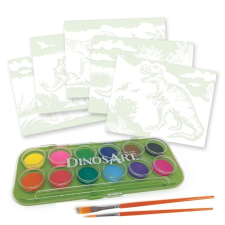 Dinosart reconnaissance set for drawing with a palette and ready-3