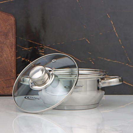 Gretta pan, 1.6 l, d = 16 cm, glass cover, capsule, induction-1