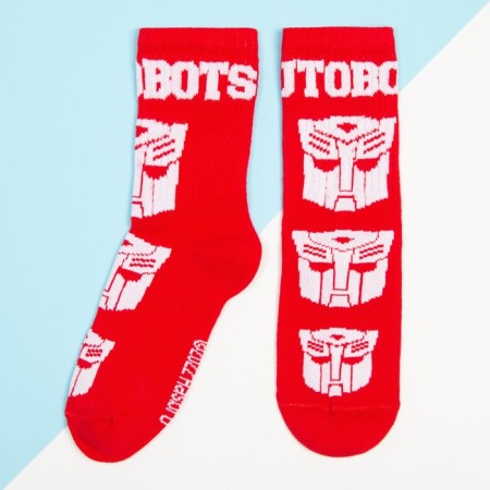 Socks for the boy "Autobots", Transformers, 16-18 cm, red color